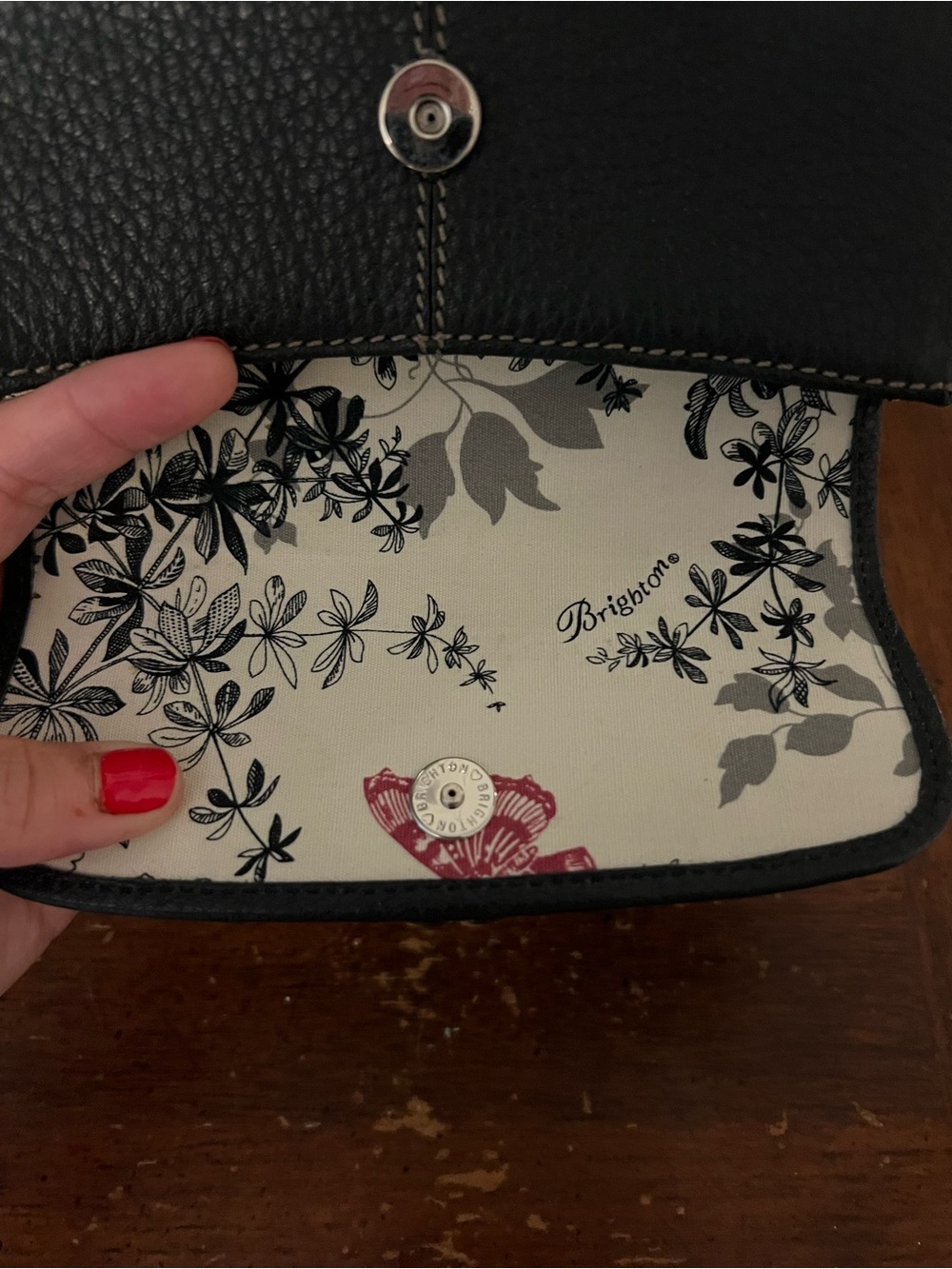 Brighton Black Leather Clutch eye glasses case or Wallet - Picture 5 of 12